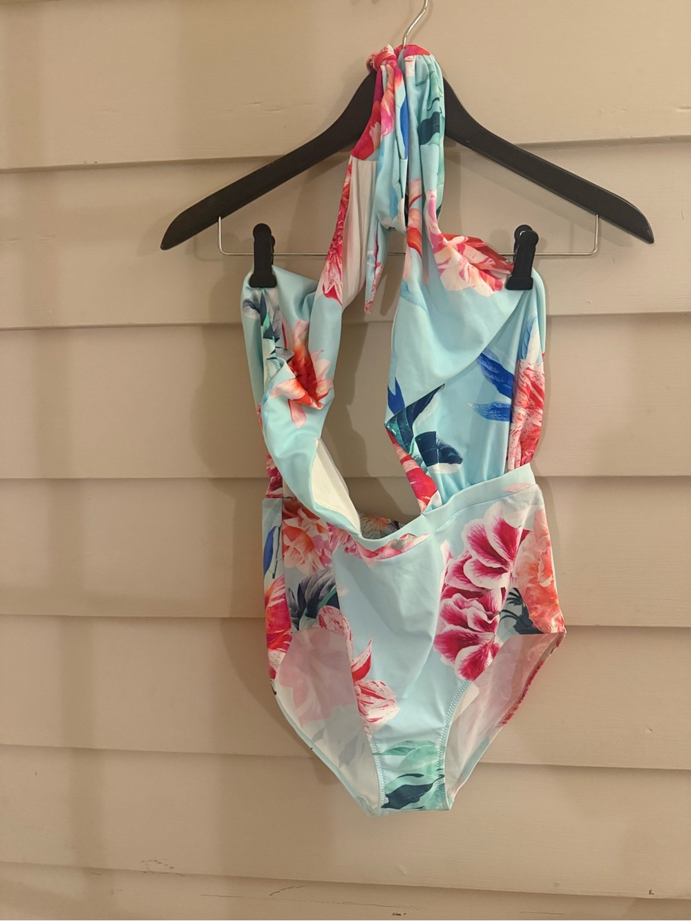 Light Blue Floral One-Piece Kids Swimsuit